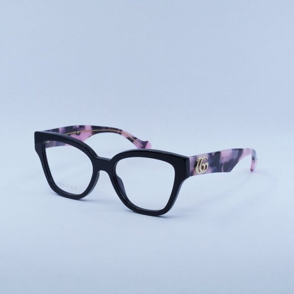 Gucci GG1424O 012 Eyeglasses Black/Pink Havana 54mm Cat Eye Frame - Picture 1 of 11